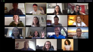 Screenshot of participants in the 2020 Idol Family Fellowship Program meeting over Zoom
